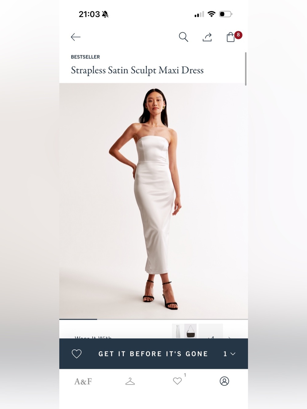 NWT white Abercrombie dress strapless satin
